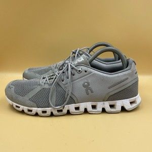 On Cloud Shoes Womens 9 Grey White Running Cloud 5 Casual Lightweight Logo Run